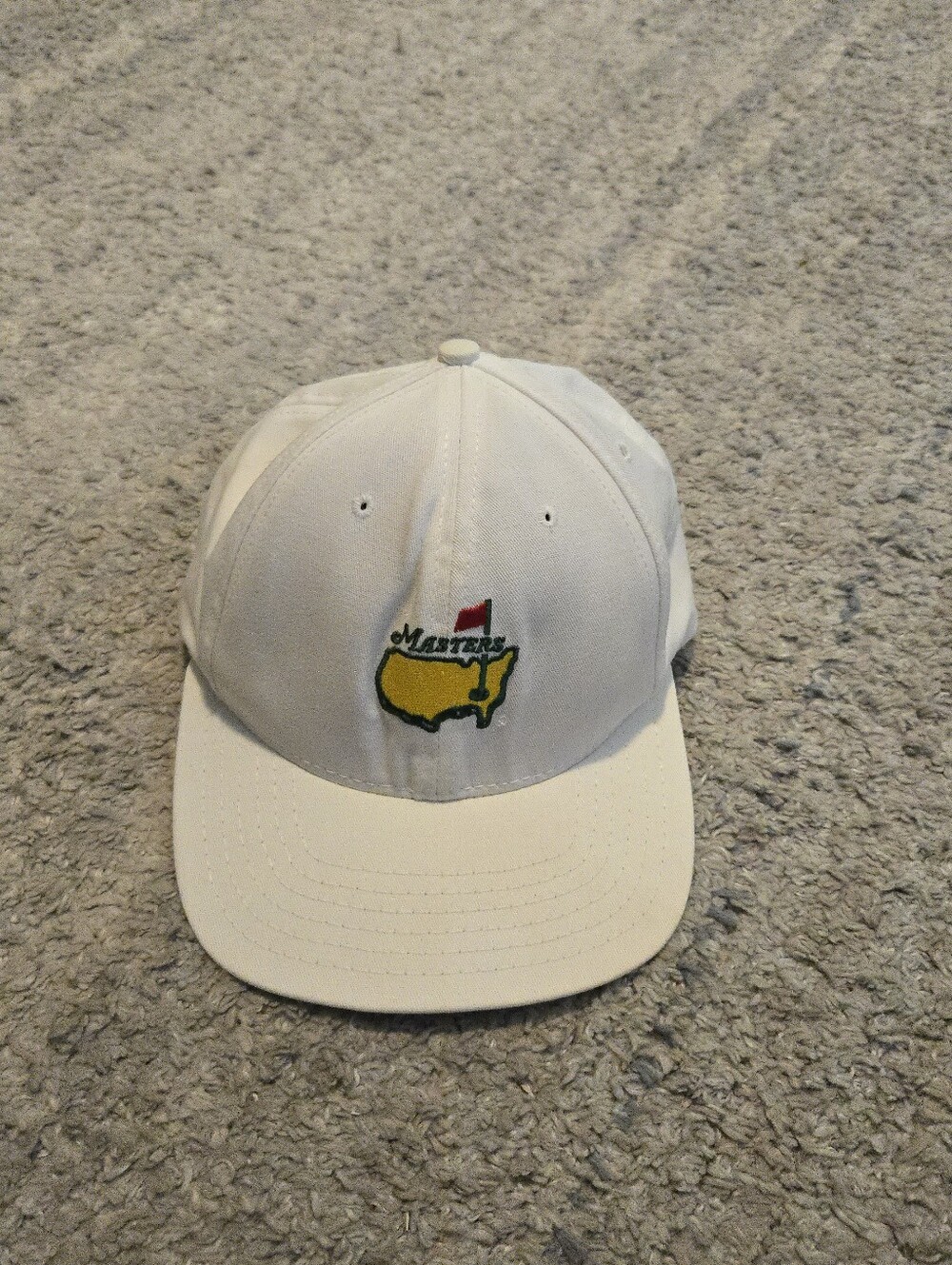 Masters American Needle Hat Cap White Leather Strap Made In USA Golf VTG